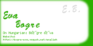 eva bogre business card