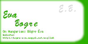 eva bogre business card